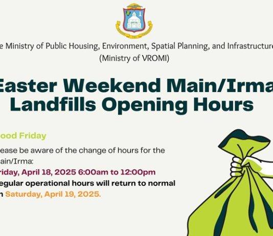 Ministry of VROMI Announces Adjusted Landfill Operations for the Easter Holiday Weekend