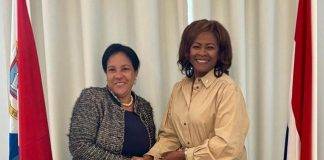 Minister Plenipotentiary Arrindell meets Cuban Ambassador Silva Walker. Topics discussed are health, education, culture, food security, climate change and tourism