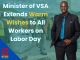 Brug, minister of VSA extends warm wishes to all workers on Labor Day