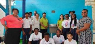 Rotary Club Of St. Martin Sunrise Donates Water Cooler to St. Maarten Academy Vocational Business Campus(VBC) to Promote Water and Sanitation