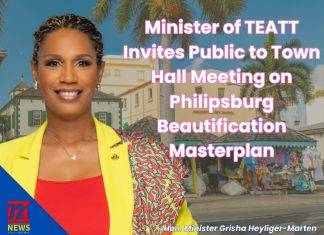 Minister of TEATT Grisha Heyliger-Marten Invites Public to Town Hall Meeting on Philipsburg Beautification Masterplan