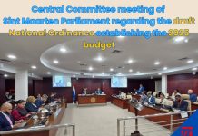 Central Committee meeting of Parliament regarding the draft National Ordinance establishing the 2025 budget of Country Sint Maarten