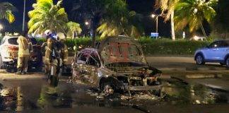 Vehicle Fire at Airport Parking Lot