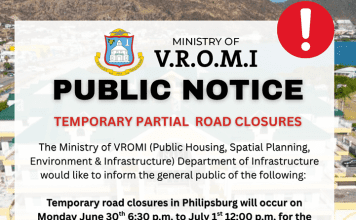 Temporary Road Closures in Philipsburg for 162nd Emancipation Day Celebration