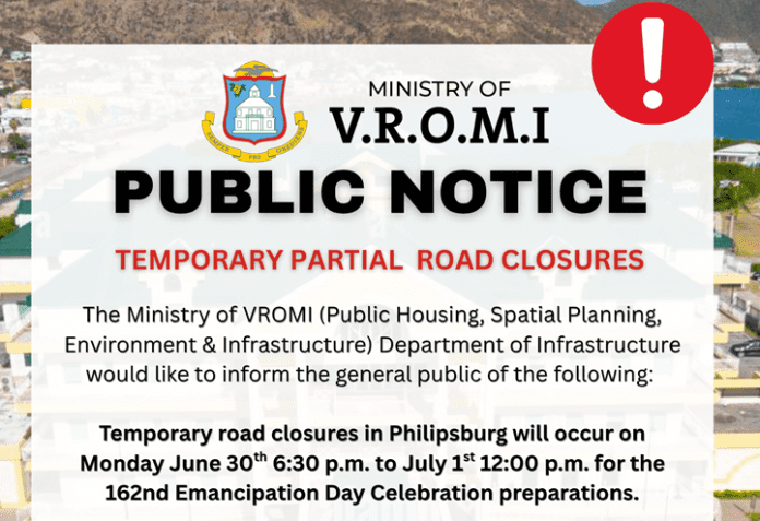 Public Notice Road closure Emmancipation Day Celebration (1)