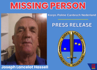 Joseph Lancelot Hassell is missing in Saba