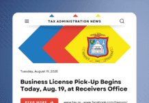 Business License Pick-Up Begins Tuesday, Aug. 19, at Receivers Office