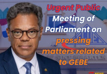 Urgent Public Meeting of Parliament on pressing matters related to GEBE