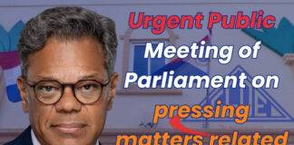 Urgent Public Meeting of Parliament on pressing matters related to GEBE