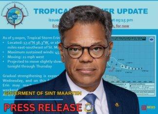 Prime Minister Urges Residents to Remain Prepared as Tropical Storm Erin Progresses Across the Atlantic