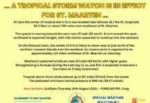 … A TROPICAL STORM WATCH IS IN EFFECT FOR ST. MAARTEN …