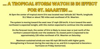 … A TROPICAL STORM WATCH IS IN EFFECT FOR ST. MAARTEN …
