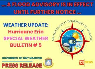 SPECIAL WEATHER BULLETIN # 5: … A FLOOD ADVISORY IS IN EFFECT UNTIL FURTHER NOTICE …
