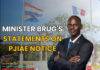 MINISTER BRUG’S STATEMENTS ON PJIAE NOTICE