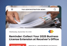 Reminder: Collect Your 2025 Business License Extension at Receiver’s Office