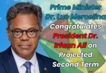 Prime Minister Dr. Luc Mercelina Congratulates President Dr. Irfaan Ali on Projected Second Term