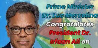 Prime Minister Dr. Luc Mercelina Congratulates President Dr. Irfaan Ali on Projected Second Term