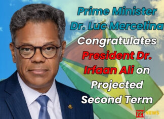 Prime Minister Dr. Luc Mercelina Congratulates President Dr. Irfaan Ali on Projected Second Term