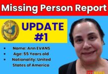 Update #1 – Missing Person: Ms. Ann EVANS a U.S. citizen
