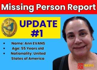 Update #1 – Missing Person: Ms. Ann EVANS a U.S. citizen