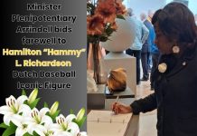 Minister Plenipotentiary Arrindell bids farewell to Hamilton “Hammy” L. Richardson Dutch Baseball Iconic Figure