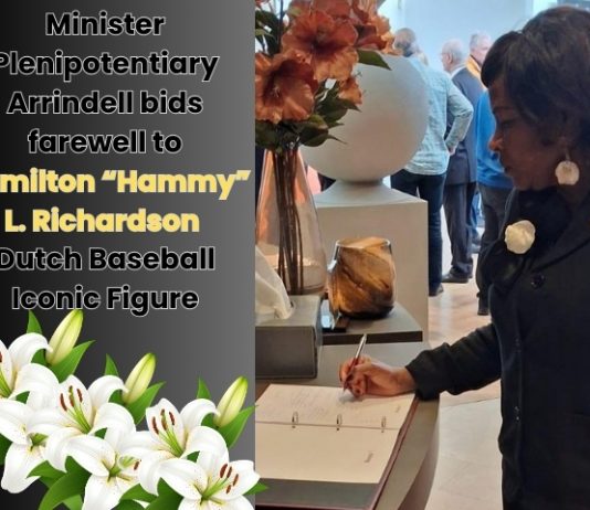 Minister Plenipotentiary Arrindell bids farewell to Hamilton “Hammy” L. Richardson Dutch Baseball Iconic Figure