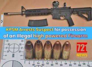 KPSM Arrests Suspect for possession of an Illegal high powered Firearm