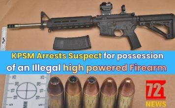 KPSM Arrests Suspect for possession of an Illegal high powered Firearm