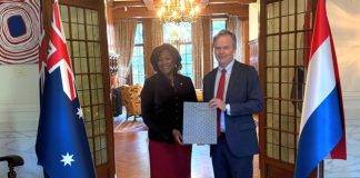Minister Plenipotentiary Arrindell pays Courtesy Visit to Australian Ambassador