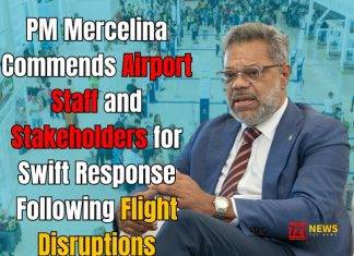 Prime Minister Mercelina Commends Airport Staff and Stakeholders for Swift Response Following Flight Disruptions