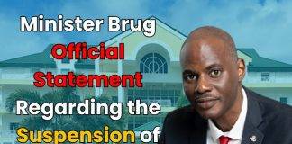 Minister Brug Official Statement Regarding the Suspension of the Chef de Cabinet