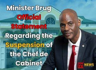 Minister Brug Official Statement Regarding the Suspension of the Chef de Cabinet