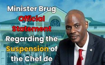 Minister Brug Official Statement Regarding the Suspension of the Chef de Cabinet