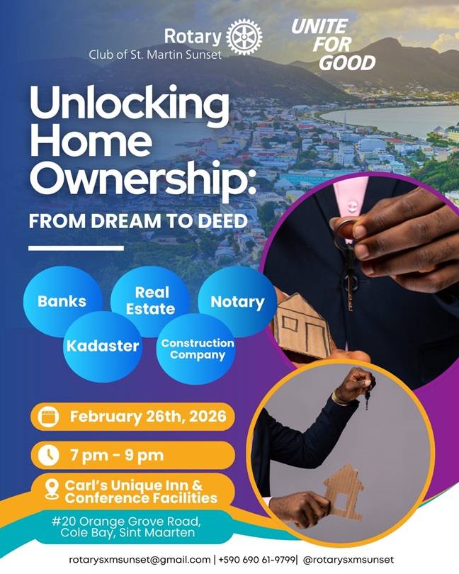 Rotary Club of St. Martin Sunset Hosts Annual Home Ownership Event
