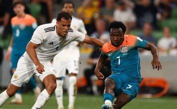 Nestory Irankunda double elevates Socceroos to grand farewell win over Curaçao