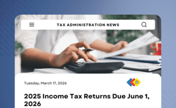 2025 Income Tax Returns Due June 1, 2026