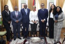 Sint Maarten Parliamentary Delegation pays courtesy call to President of the Senate and Speaker of the House of the Parliament of Trinidad and Tobago