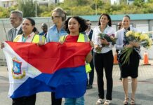 Prime Minister Mercelina and Minister of Sports Gumbs welcomes home CARIFTA athletes