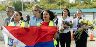 Prime Minister Mercelina and Minister of Sports Gumbs welcomes home CARIFTA athletes