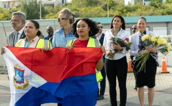 Prime Minister Mercelina and Minister of Sports Gumbs welcomes home CARIFTA athletes