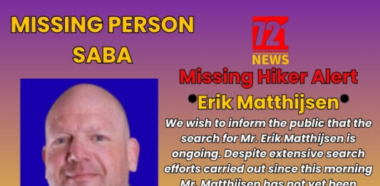UPDATE SABA MISSING PERSON: Search for Mr. Erik Matthijsen is ongoing