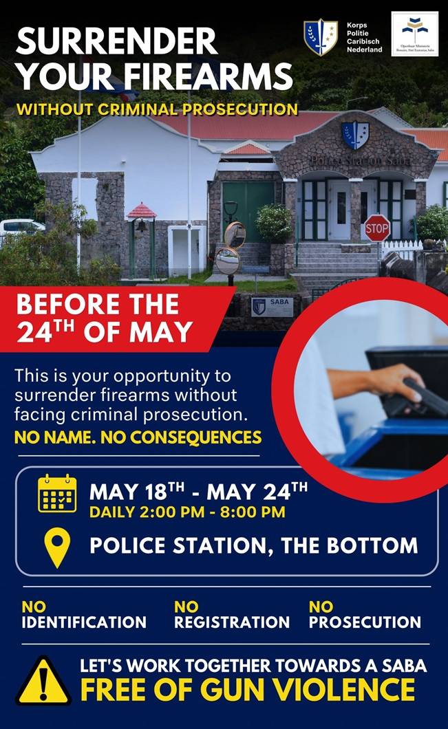 Firearm Surrender Campaign Now on Saba and Sint Eustatius - 721news.com ...