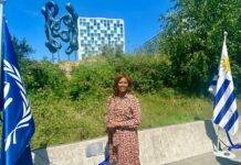 Minister Plenipotentiary Arrindell Attends Unveiling Ceremony of Uruguay’s Human Tribe Totem on the grounds of the ICC