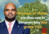 Minister of VROMI clarifies role in Simpson bay Sea grape Tree