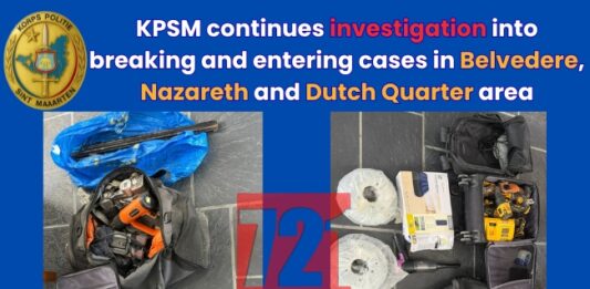 KPSM continues investigation into breaking and entering cases in Belvedere, Nazareth and Dutch Quarter area
