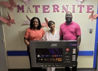 Rotary Club of St. Martin Sunset Donates Digital TV Screen to Louis Constant Fleming Hospital Maternity Ward