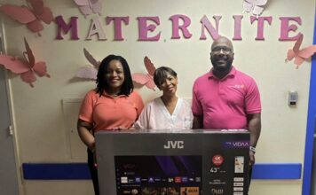 Rotary Club of St. Martin Sunset Donates Digital TV Screen to Louis Constant Fleming Hospital Maternity Ward