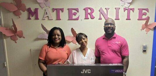 Rotary Club of St. Martin Sunset Donates Digital TV Screen to Louis Constant Fleming Hospital Maternity Ward