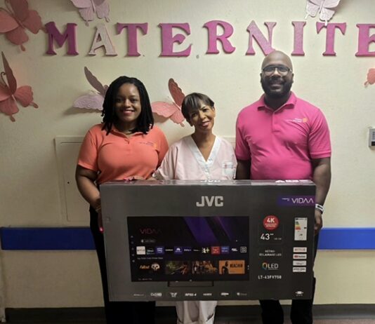 Rotary Club of St. Martin Sunset Donates Digital TV Screen to Louis Constant Fleming Hospital Maternity Ward