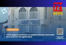 COCI urges businesses to update records and settle fees to avoid deregistration